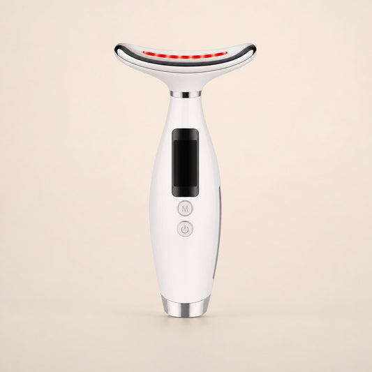 MAROVAR Lumière, dispositivo LED para cuello, vista frontal sobre fondo marfil